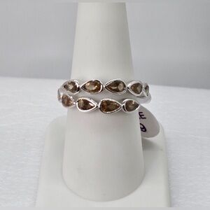 Bp ring Swirling Shimmer Smokey Topaz Cubic Zirconia. RBP 8378